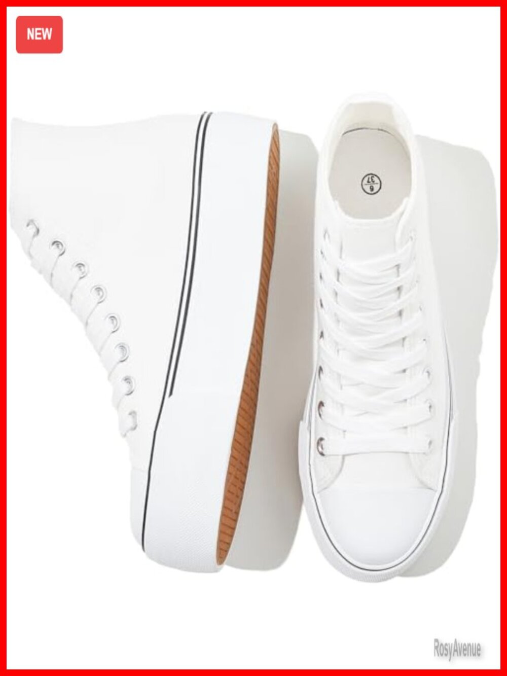 FRACORA Platform Sneakers High Top Canvas Athletic Shoes Lace Up